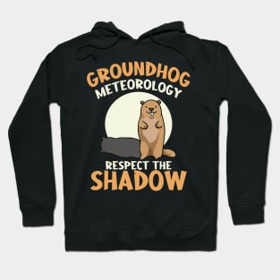 Respect The Shadow Meteorology Funny Groundhog Day Hoodie